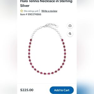 925 Silver Teardrop Ruby-Red Necklace